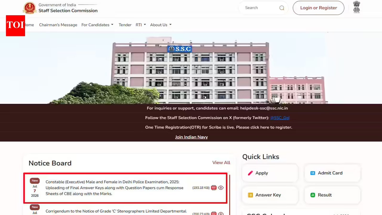 Final Answer Key व मार्क्स 7–21 जुलाई: SSC Delhi Police Constable—लिंक एक्टिव, तुरंत डाउनलोड करें