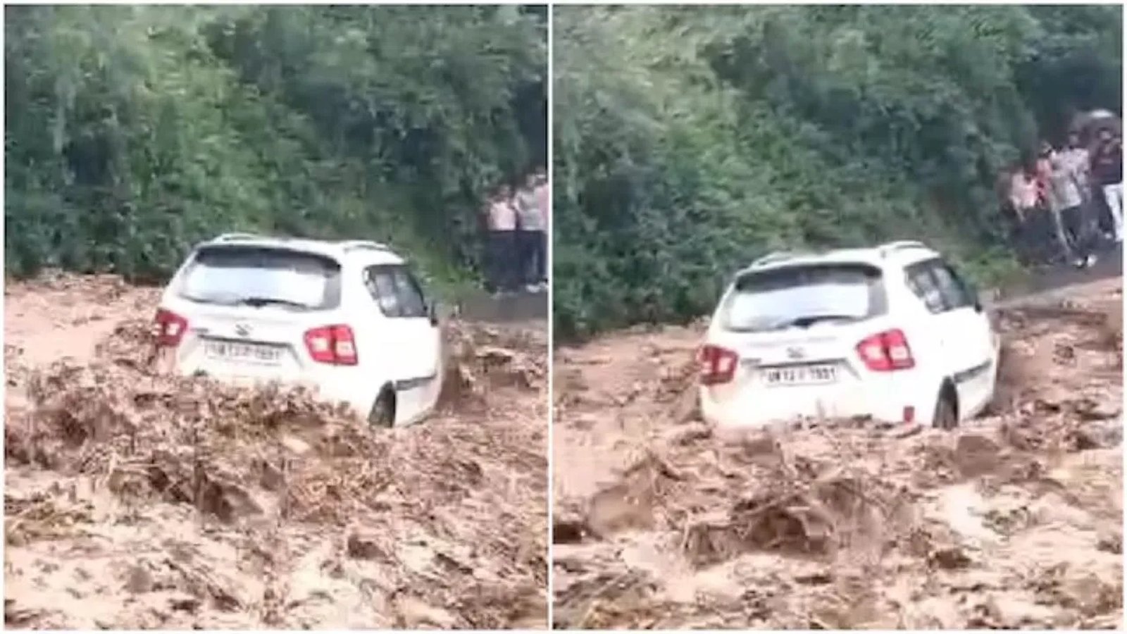 देहरादून: कालसी में उफनते नाले में फंसी कार, स्थानीय लोगों ने चालक को सुरक्षित निकाला