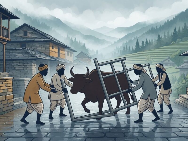 उत्तराखंड: लोहे की सीढ़ी में फंसा सांड का सिर, युवाओं ने बचाया; वीडियो वायरल