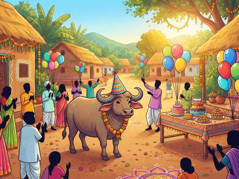 बलिया में पालतू भैंस ‘बसंती’ का धूमधाम से मनाया गया 4वां जन्मदिन, केक काटने का वीडियो वायरल