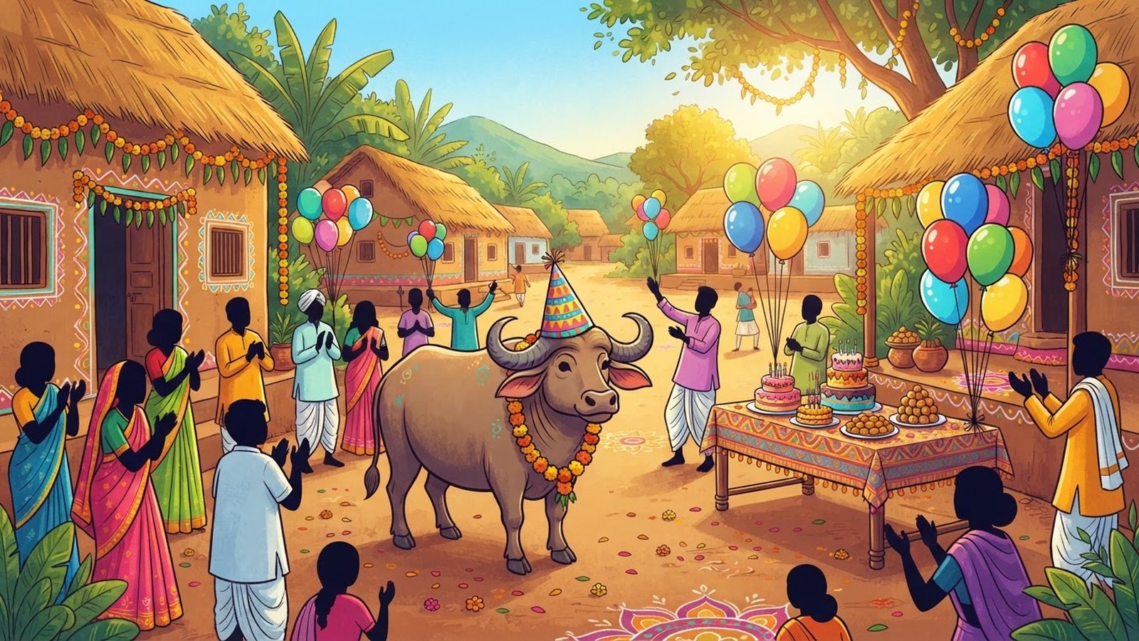 बलिया में पालतू भैंस 'बसंती' का धूमधाम से मनाया गया 4वां जन्मदिन, केक काटने का वीडियो वायरल